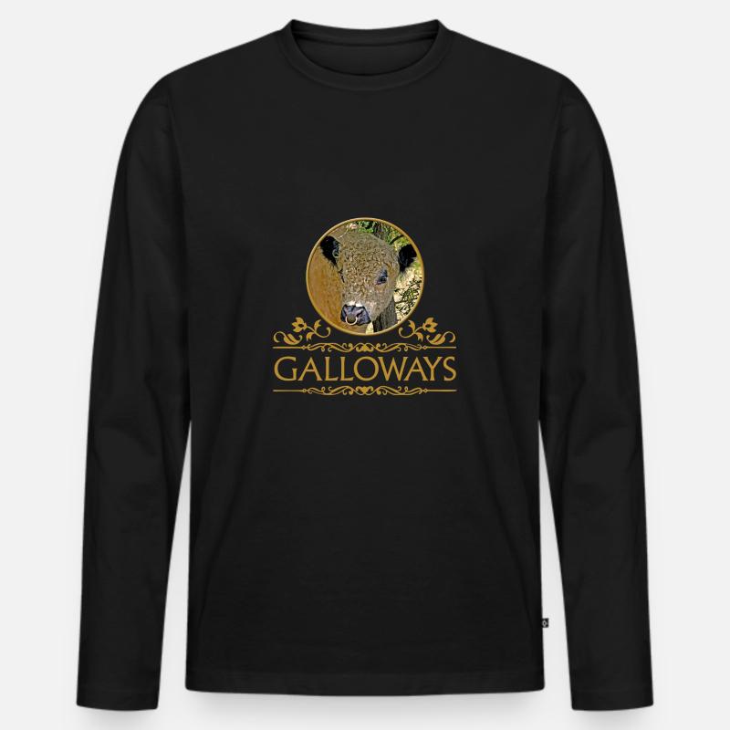 Galloway Stier. Galloway Bulle - Männer Premium Bio Langarmshirt - Schwarz
