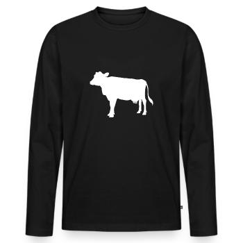 Cow muh cattle animal cattle farm gift - Men's Premium Organic Long Sleeve Shirt - black - Front - Nico (187cm)