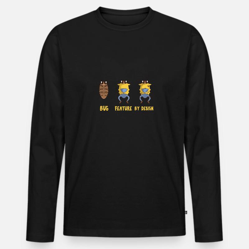 Programmer: Bug Feature By Design - Männer Premium Bio Langarmshirt - Schwarz