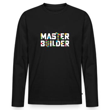 Master Builder Building Blocks Brick Builders Dad - Men's Premium Organic Long Sleeve Shirt - black - Front - Nico (187cm)