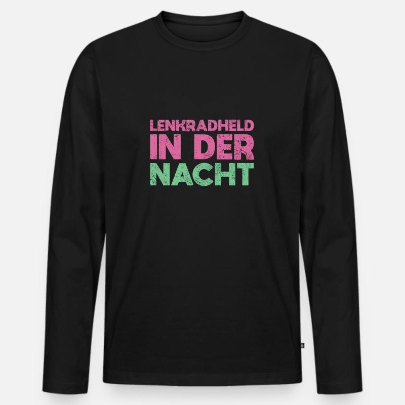 Lenkradheld In Der Nacht - Männer Premium Bio Langarmshirt - Schwarz