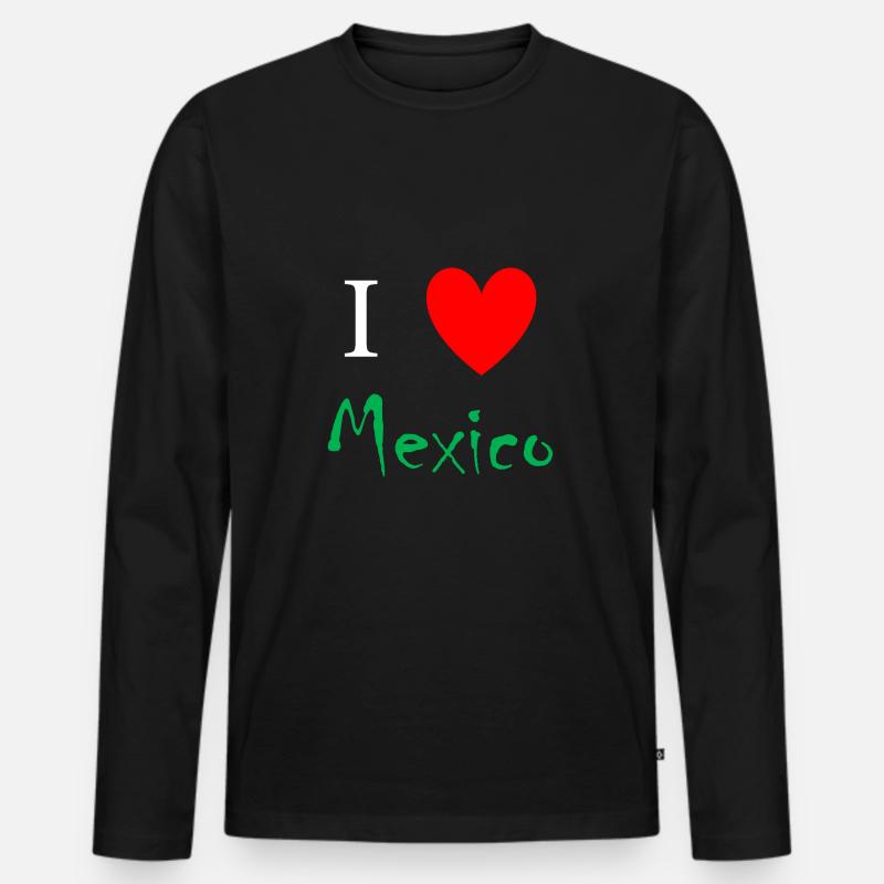 Mexico - Männer Premium Bio Langarmshirt - Schwarz