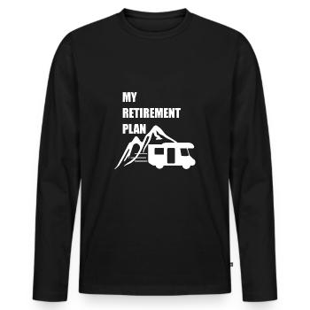 Camper Caravane Camping Idée Cadeau Cadeau - T-shirt manches longues Premium bio Homme - noir - Devant - Nico (187cm)