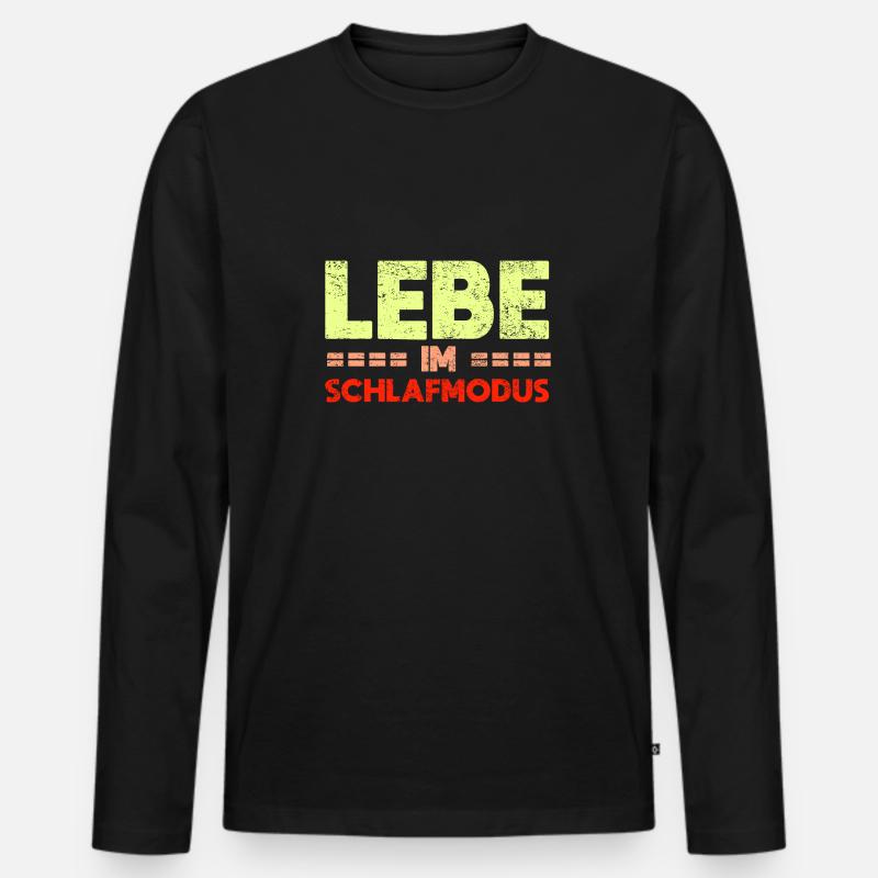 Lebe Im Schlafmodus - Männer Premium Bio Langarmshirt - Schwarz