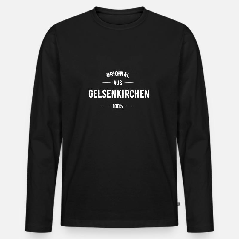 Gelsenkirchen - Männer Premium Bio Langarmshirt - Schwarz