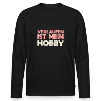 Verlaufen Ist Mein Hobby - Männer Premium Bio Langarmshirt - Schwarz - Vorne - Nico (187cm)