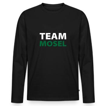 Team Mosel weiß/grün - Männer Premium Bio Langarmshirt - Schwarz - Vorne - Nico (187cm)