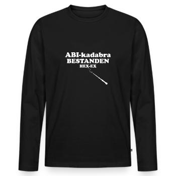Abi kadabra bestanden Abitur - Männer Premium Bio Langarmshirt - Schwarz - Vorne - Nico (187cm)