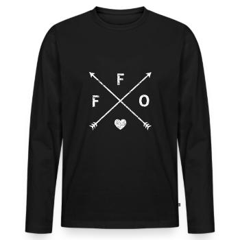 FFO Frankfurt Oder Brandenburg Hipster Geschenk - Männer Premium Bio Langarmshirt - Schwarz - Vorne - Nico (187cm)