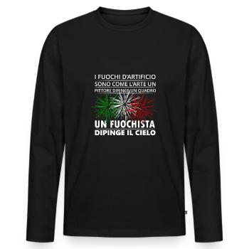 Feuerwerk Pyro Italien Silvester - Männer Premium Bio Langarmshirt - Schwarz - Vorne - Nico (187cm)