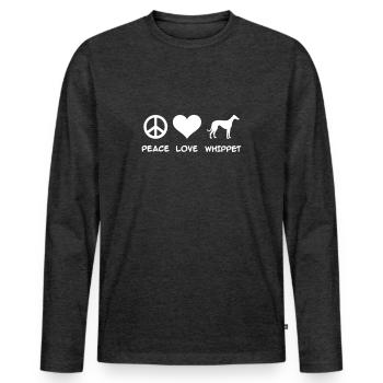 Whippet - Men's Premium Organic Long Sleeve Shirt - heather anthracite - Front - Nico (187cm)