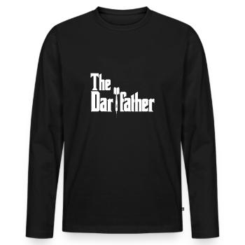 The Dartfather Dart Vater - Darts Spieler Vatertag - Männer Premium Bio Langarmshirt - Schwarz - Vorne - Nico (187cm)
