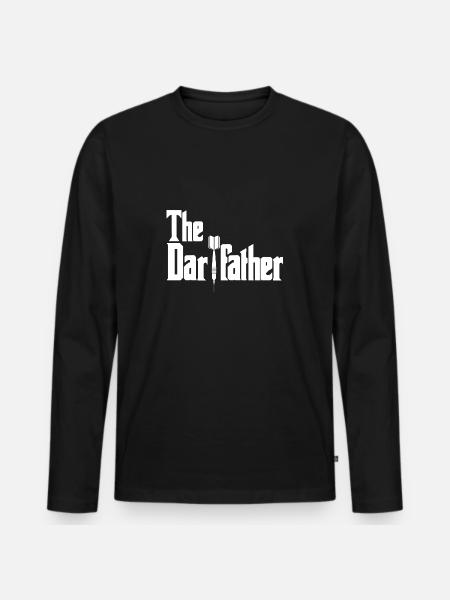 Dartfather Dart Father - Darts-isänpäivä - Premium luomulaatuinen miesten pitkähihainen paita - musta