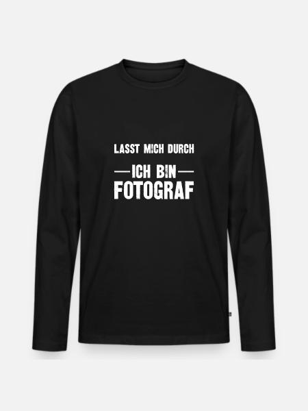 Lasst Mich Durch Ich Bin Fotograf - Männer Premium Bio Langarmshirt - Schwarz