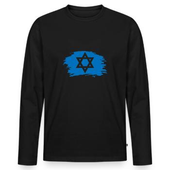Star of David Gift Saying Jewish Hanukkah - Men's Premium Organic Long Sleeve Shirt - black - Front - Nico (187cm)