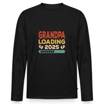 Granpa Loading 2025 Großvater Opa Großpapa - Männer Premium Bio Langarmshirt - Schwarz - Vorne - Nico (187cm)
