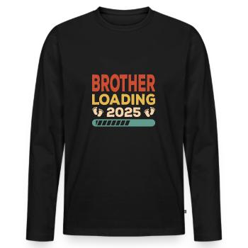Brother Loading 2025 Bruder Brüder Geschwister - Männer Premium Bio Langarmshirt - Schwarz - Vorne - Nico (187cm)