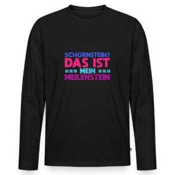 Schornstein? Das Ist Mein Meilenstein - Männer Premium Bio Langarmshirt - Schwarz - Vorne - Nico (187cm)