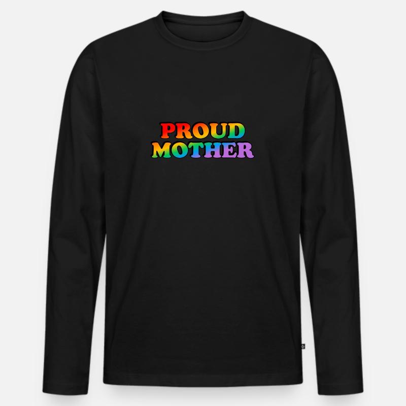 Stolze Mutter - Männer Premium Bio Langarmshirt - Schwarz