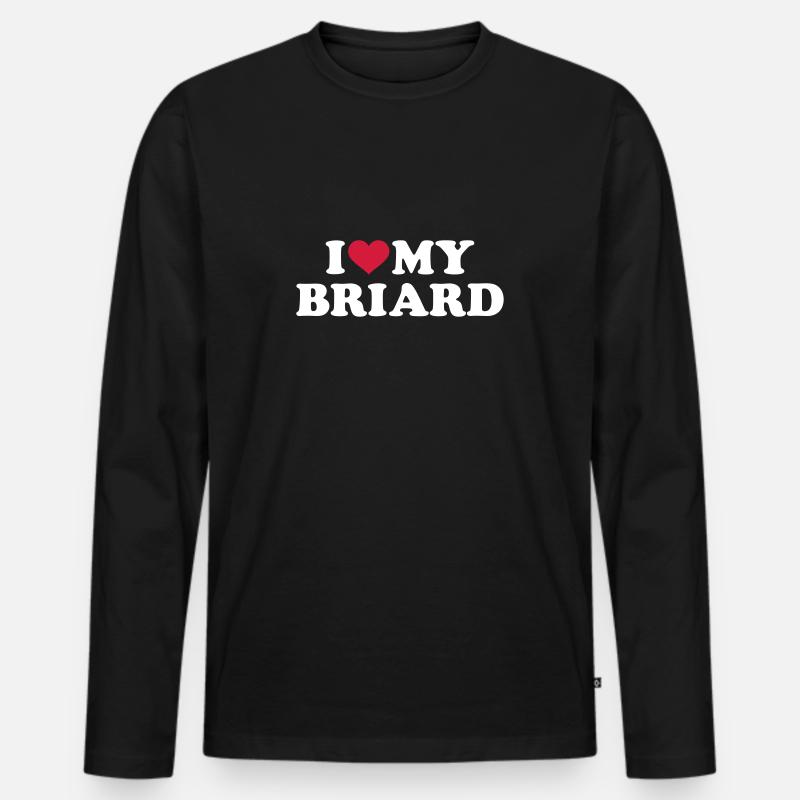 Briard - Männer Premium Bio Langarmshirt - Schwarz