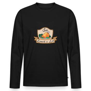 Sir Lunch A Lot Vielfraß Grillen Barbecue Futtern - Männer Premium Bio Langarmshirt - Schwarz - Vorne - Nico (187cm)