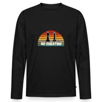 Schach Trend Chess Cheating Cheat Queens Gambit - Men's Premium Organic Long Sleeve Shirt - black - Front - Nico (187cm)