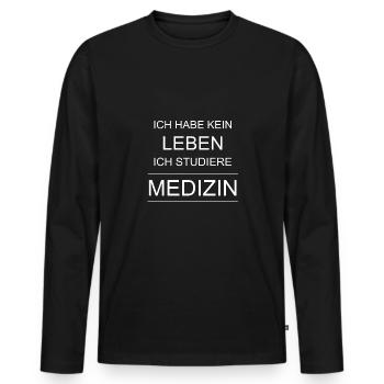 Ich studiere Medizin - Medizin Student - Männer Premium Bio Langarmshirt - Schwarz - Vorne - Nico (187cm)