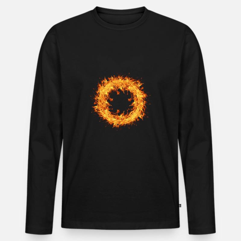 Cerchio di fuoco - Männer Premium Bio Langarmshirt - Schwarz
