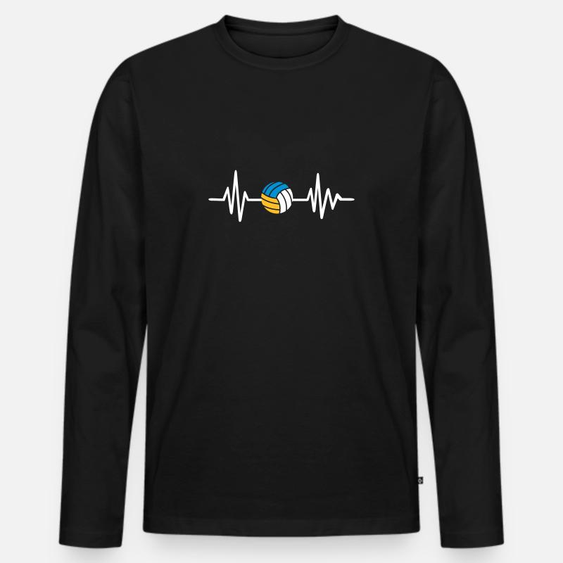 Beachvolleyball - Männer Premium Bio Langarmshirt - Schwarz