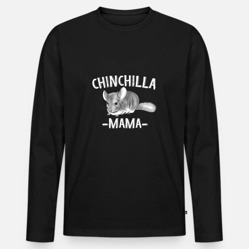 Chinchilla Mama - Männer Premium Bio Langarmshirt - Schwarz