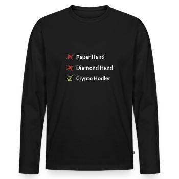 Crypto checklist - Men's Premium Organic Long Sleeve Shirt - black - Front - Nico (187cm)