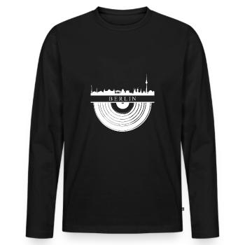Berlin Musique phonographe - T-shirt manches longues Premium bio Homme - noir - Devant - Nico (187cm)