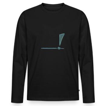 Point d’exclamation - T-shirt manches longues Premium bio Homme - noir - Devant - Nico (187cm)