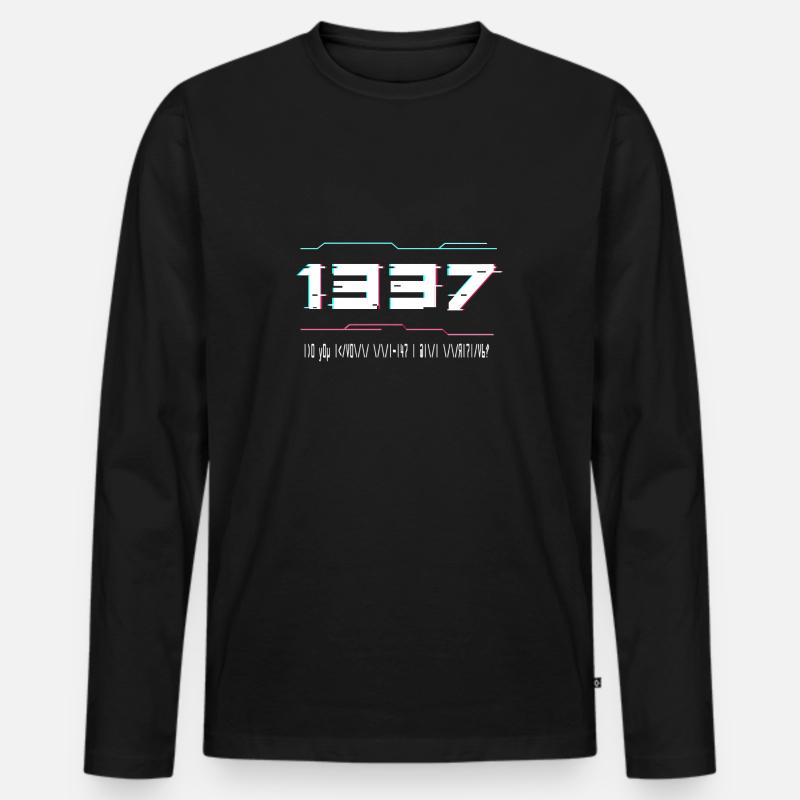 Elite Hacker Langue Gamer Hacking Coding T-shirt manches longues Premium bio Homme
