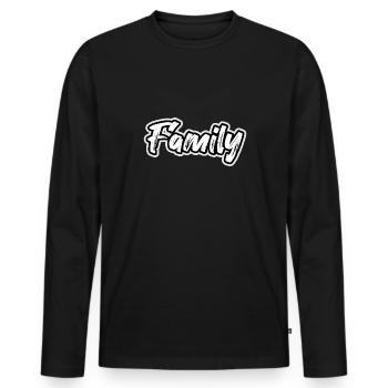 Famille - T-shirt manches longues Premium bio Homme - noir - Devant - Nico (187cm)