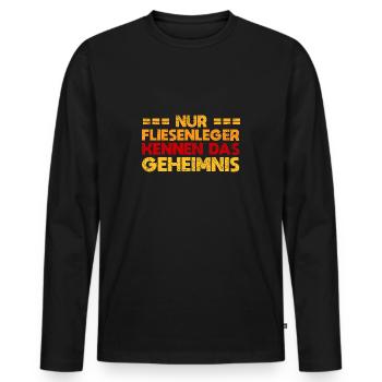 Nur Fliesenleger Kennen Das Geheimnis - Männer Premium Bio Langarmshirt - Schwarz - Vorne - Nico (187cm)