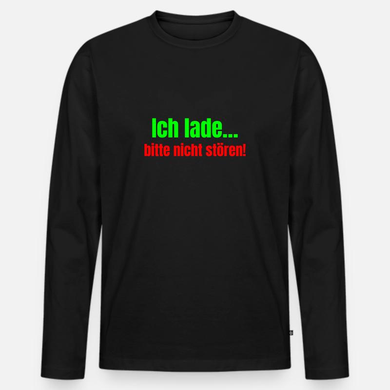 Ich lade...bitte nicht stören! - Männer Premium Bio Langarmshirt - Schwarz