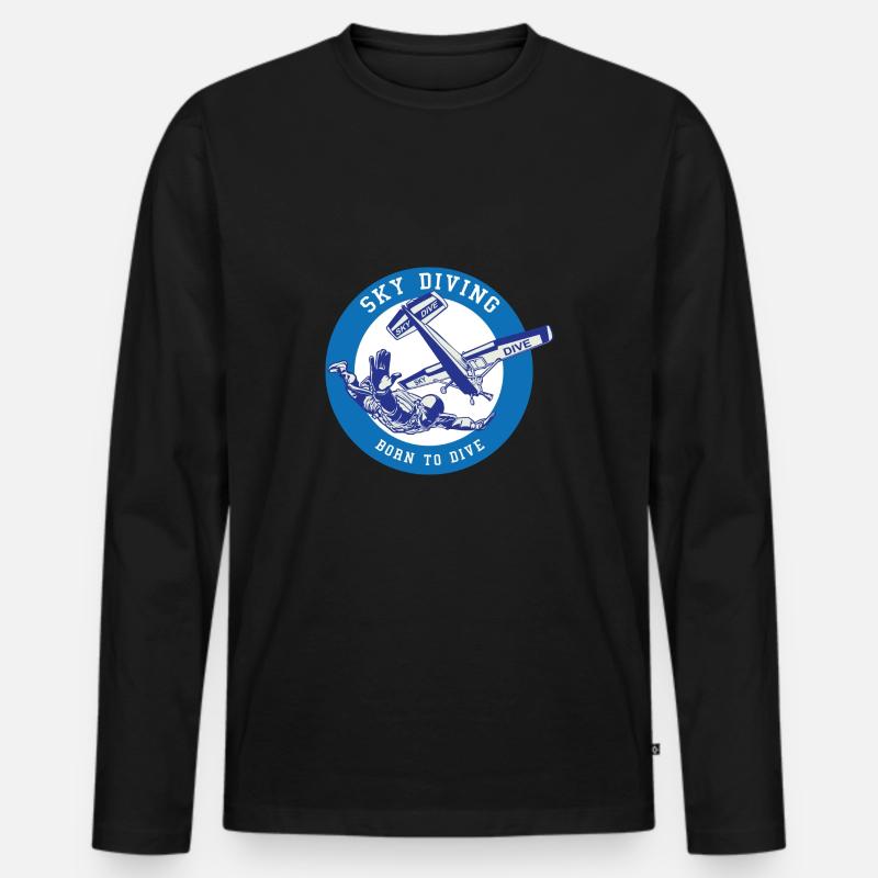 SKY Diving - Männer Premium Bio Langarmshirt - Schwarz