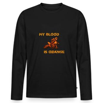 My Blood is Orange - Men's Premium Organic Long Sleeve Shirt - black - Front - Nico (187cm)