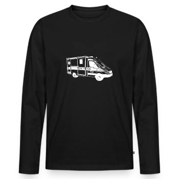 service d'ambulance - T-shirt manches longues Premium bio Homme - noir - Devant - Nico (187cm)