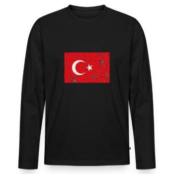 Turkey - Men's Premium Organic Long Sleeve Shirt - black - Front - Nico (187cm)