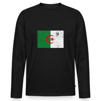 Algeria - Men's Premium Organic Long Sleeve Shirt - black - Front - Nico (187cm)