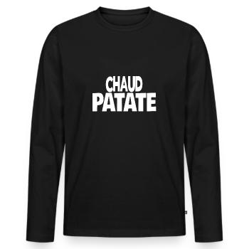 chaud patate - T-shirt manches longues Premium bio Homme - noir - Devant - Nico (187cm)