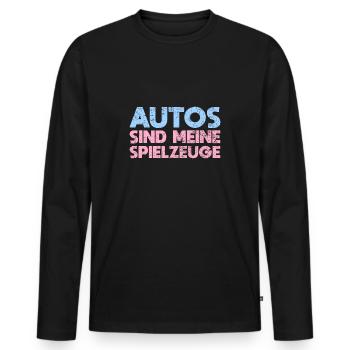 Autos Sind Meine Spielzeuge - Männer Premium Bio Langarmshirt - Schwarz - Vorne - Nico (187cm)