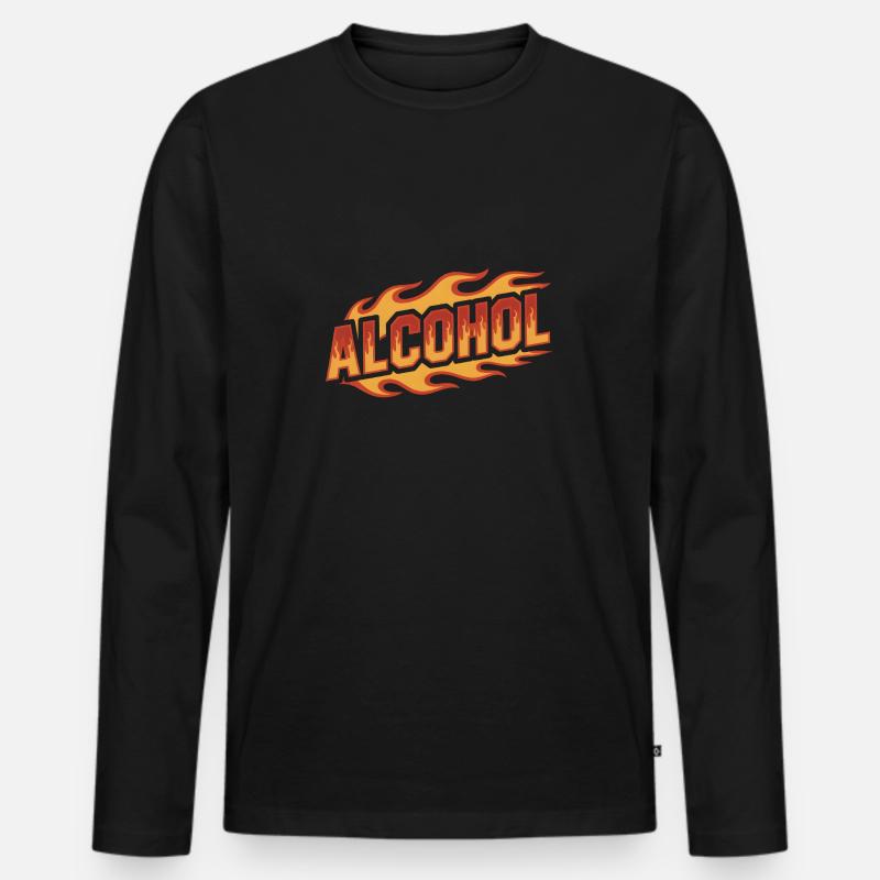 Alkohol - Cool Drinking Logo - Männer Premium Bio Langarmshirt - Schwarz