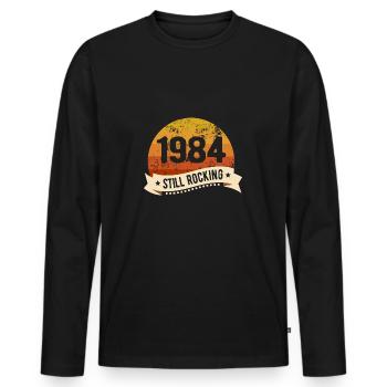 1984 Encore berçant Anniversaire Naissance Année de naissance - T-shirt manches longues Premium bio Homme - noir - Devant - Nico (187cm)