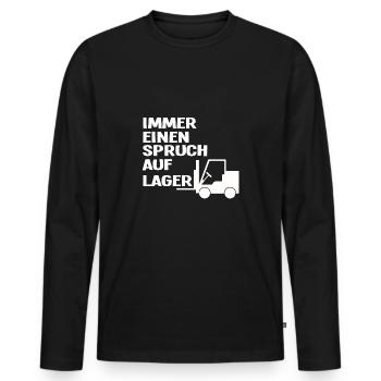 Toujours un sort en réserve - T-shirt manches longues Premium bio Homme - noir - Devant - Nico (187cm)