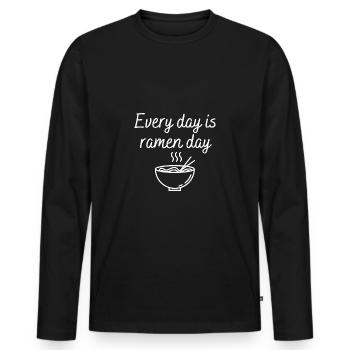 every day is ramen day - T-shirt manches longues Premium bio Homme - noir - Devant - Nico (187cm)