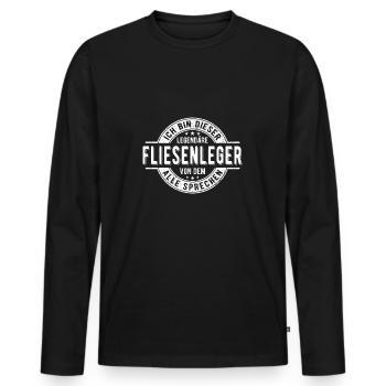 Fliesenleger - Männer Premium Bio Langarmshirt - Schwarz - Vorne - Nico (187cm)