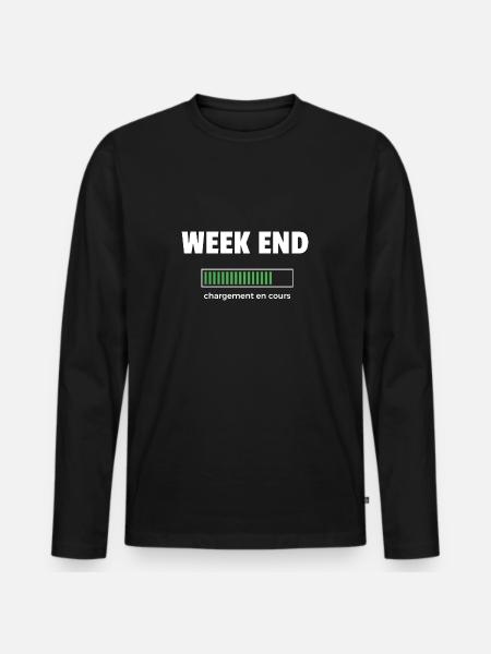 week end - T-shirt manches longues Premium bio Homme - noir
